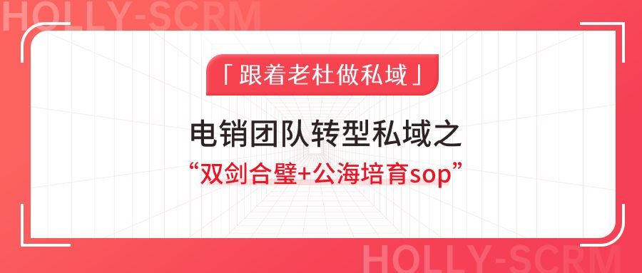 电销团队转型私域之“双剑合璧+公海培育sop”